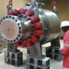 PIX SHOWING BEFORE BLASTING, AFTER BLATSING & APPLICATION OF PRIMMER ON 20’’X20’’ 900 SERIES BALL VALVE.